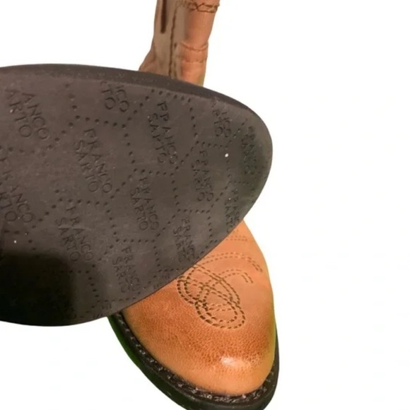 FRANCO SARTO WACO Women's Leather Ankle Boot Cowboy Buckle Accent Size 6 Brown - Picture 5 of 6